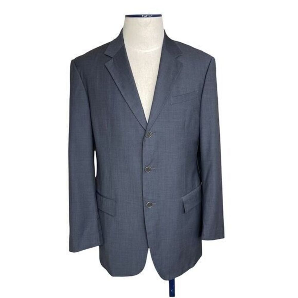DKNY Men’s Gray 100% Virgen Wool Suit Jacket Blazer Sise M Single Breasted